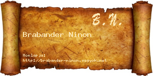 Brabander Ninon névjegykártya